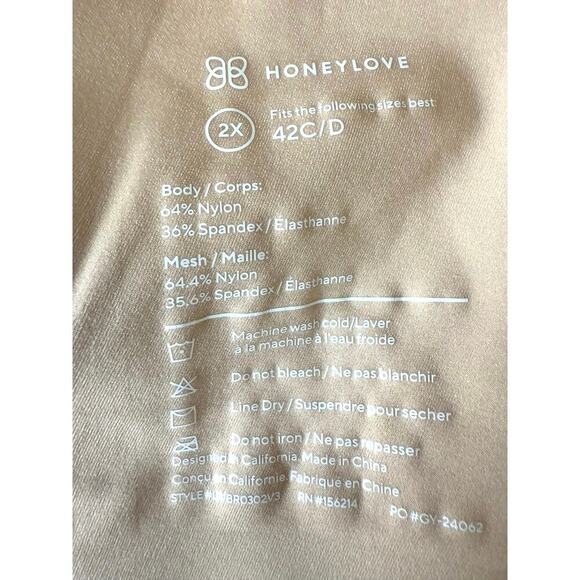 Honeylove CrossOver Wireless Bra Womens Size 2X / 42 C/D Color Sand - Picture 9 of 9